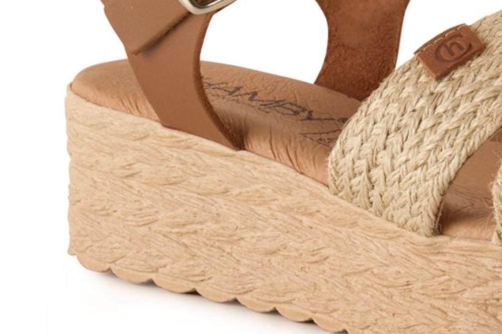 Sandalias con plataforma Chamby 314 en natural para mujer