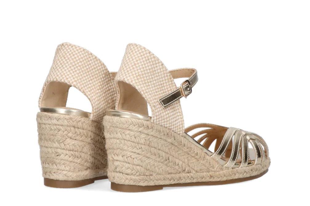 Alpargatas con cuña Etika castillo 20019 en dorado para mujer