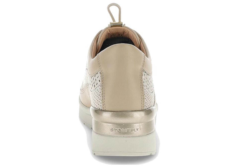 Zapatillas deportivas Stonefly 223606 en beige piel con cuña