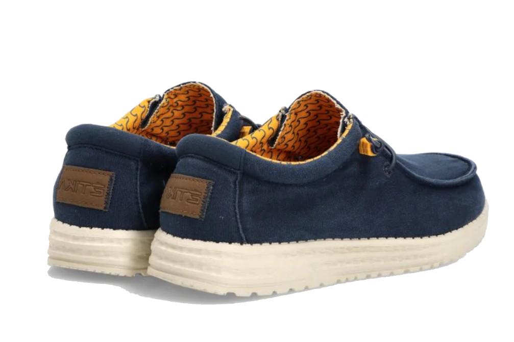 Zapatos náuticos de lona ETIKA 82047 azul con cordones elásticos cómodo y ligero