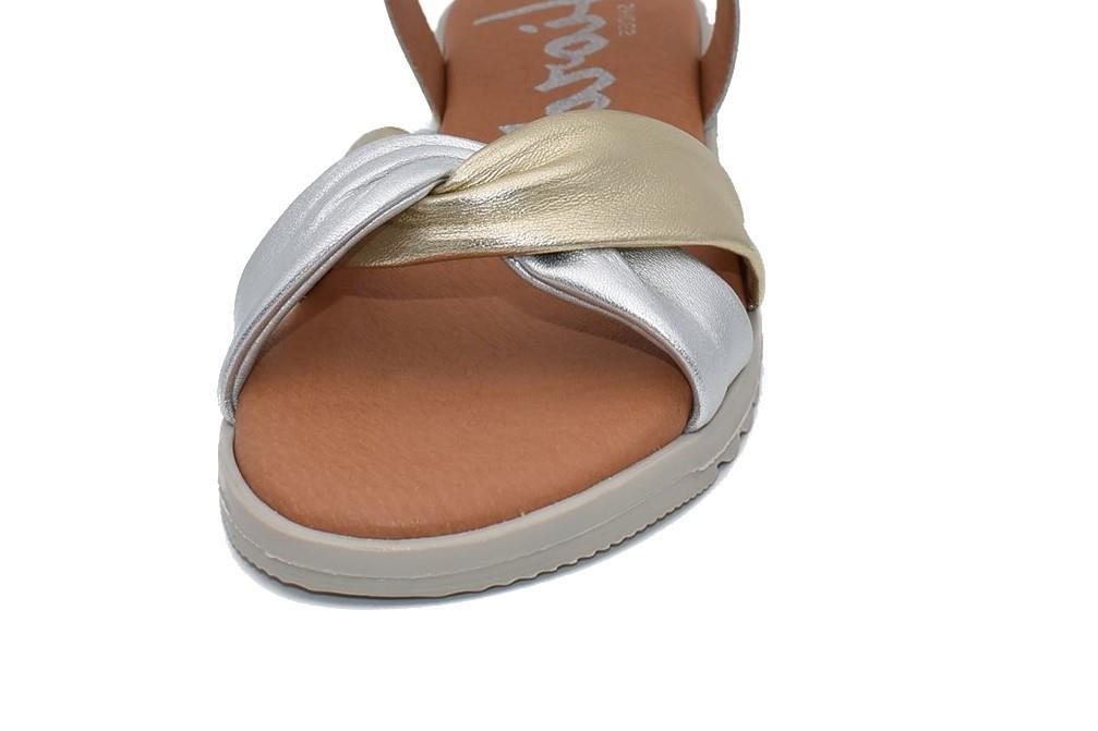Sandalias planas cómodas Fiordi 101 en platino