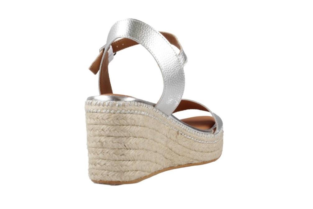 Sandalias con cuña Popa Arambol Laminado en plata para mujer