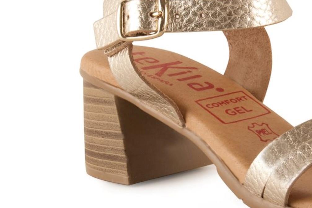 Sandalias con tacón Tekila 305 en platino para mujer