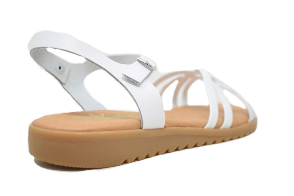 Sandalias planas Tekila 13152 en blanco para mujer