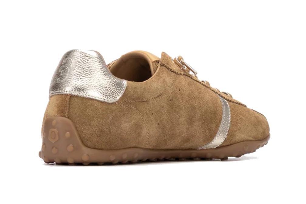 Zapatillas deportivas planas Carmela 163173 en Serraje – Sneakers Verano con Cordones, Plantilla Extraíble y Suela Antideslizante