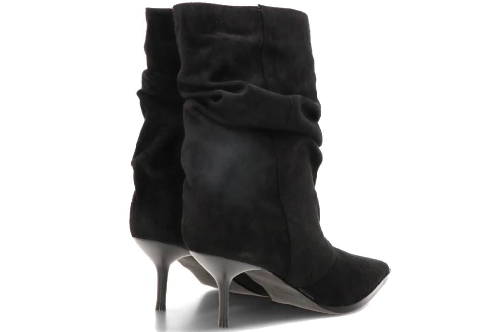 Botines de tacón Etika Estelle 32033 negros con caña arrugadaa