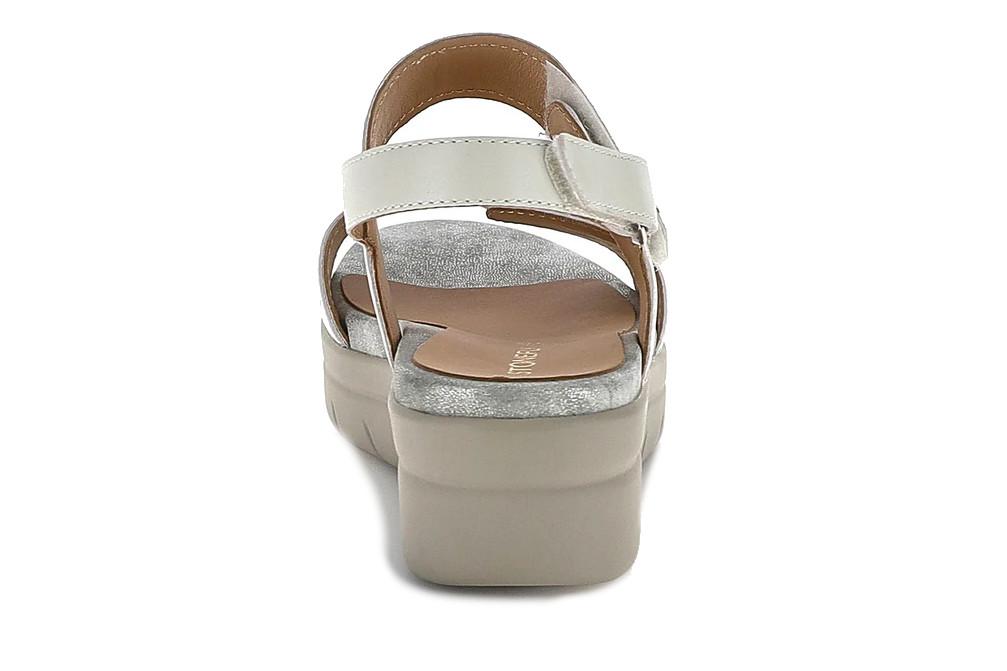 Sandalias con cuña AQUA III 31 Stonefly 223653en gris claro piel napa con glitter