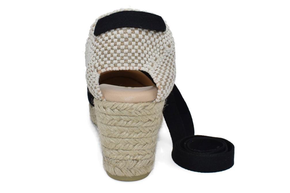 Alpargatas con cuña COKKETA 5010 en negro para mujer