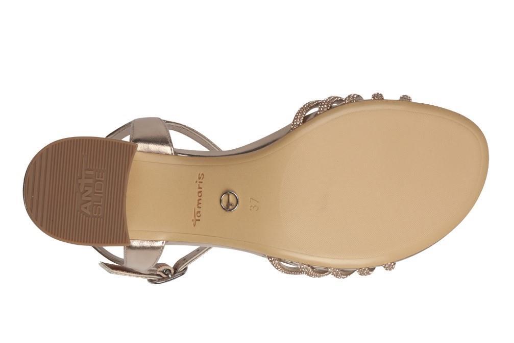 Sandalias con tacón Tamaris 1-28248-44-586 en oro rosa para mujer