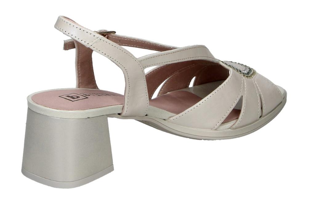 Sandalias de tacón cómodas Pitillos 11215 en color oro para mujer