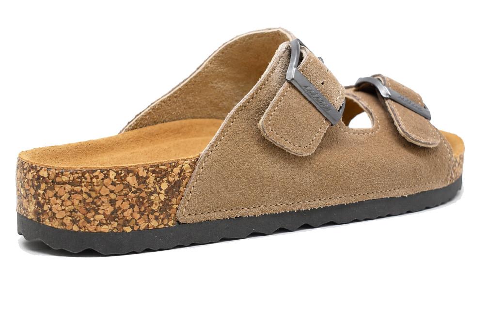 Sandalias Bio Hombre Isteria 1001 taupe| Sandalias Anatómicas con Doble Hebilla