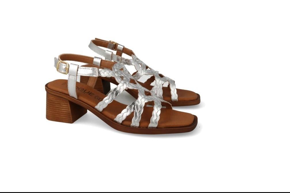 Sandalias de tacón InVogue S-1078 en plata para mujer