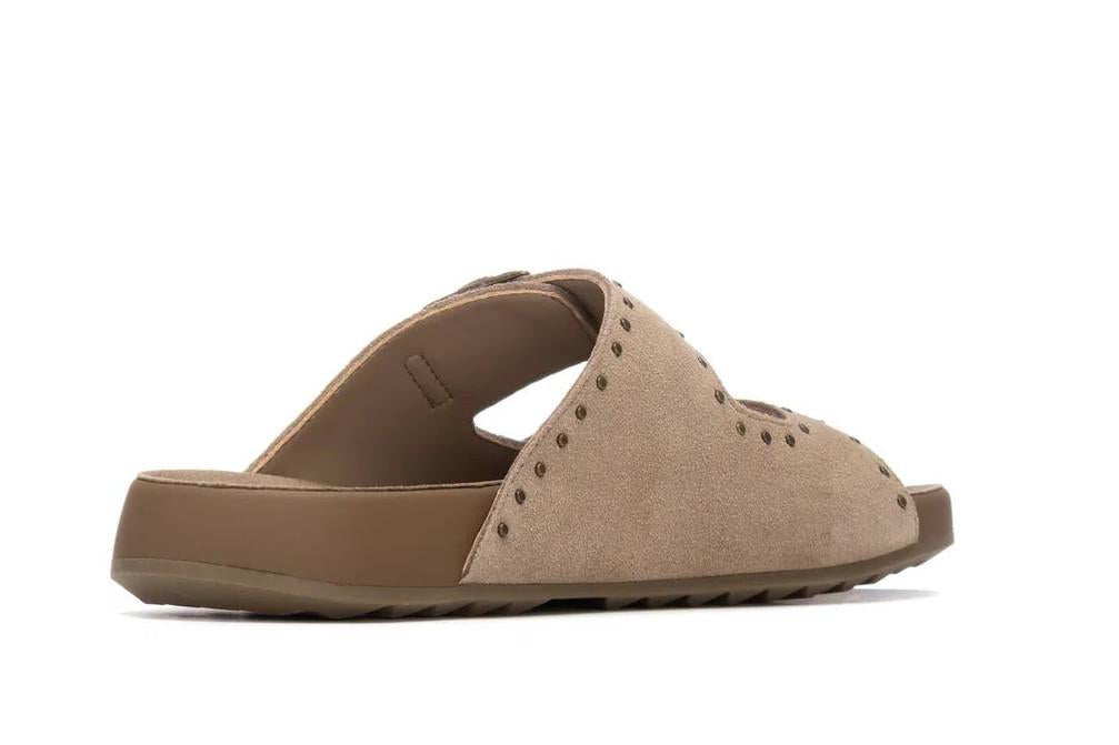 Sandalias planas bio XTI 145122 beige para mujer | Sandalias de serraje cómodas y tendencia
