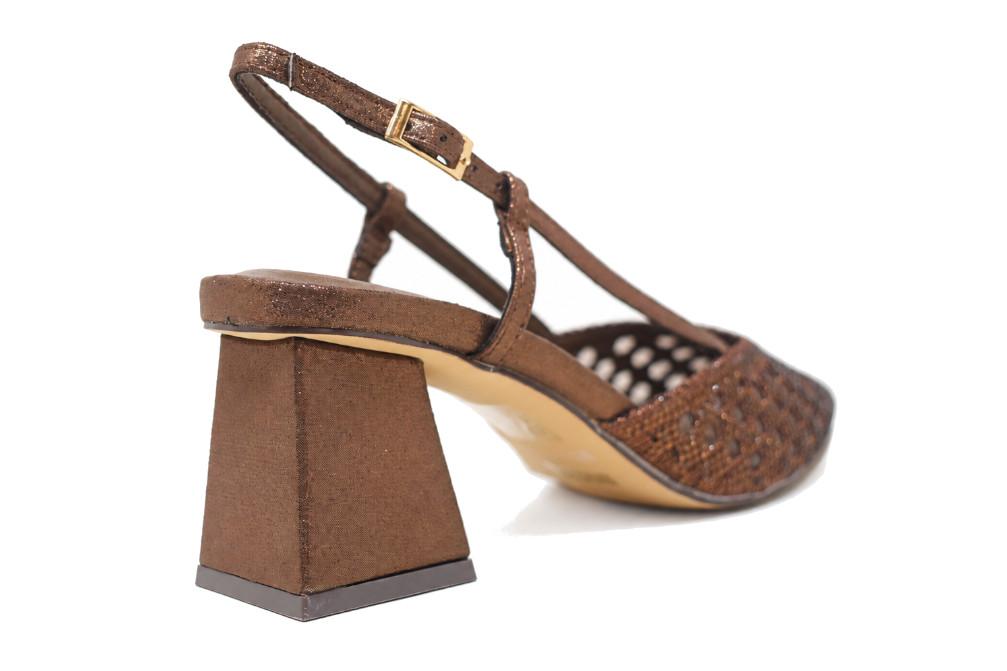 Zapatos de tacón ancho destalonados de fiesta Menbur BM749 bronce