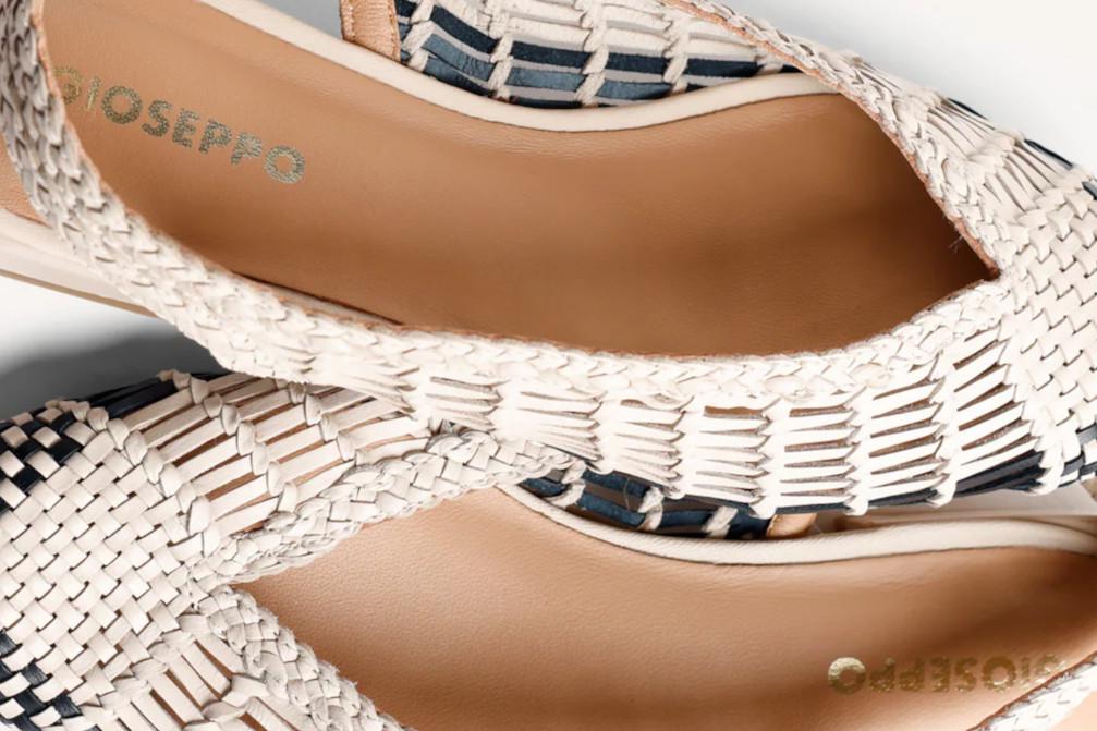 Bailarinas destalonadas de piel trenzada Gioseppo Magarini 79221 off white – cómodas y elegantes