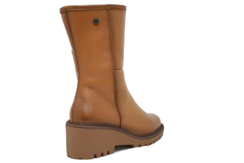 Botas con cuña Porronet 4668 en cuero para mujer
