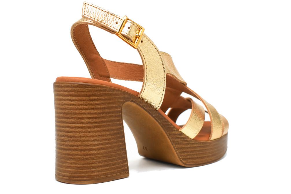 Sandalias de tacón Oh! My Sandals 5938 Dorado para mujer – Sandalias de fiesta y tacón Ancho