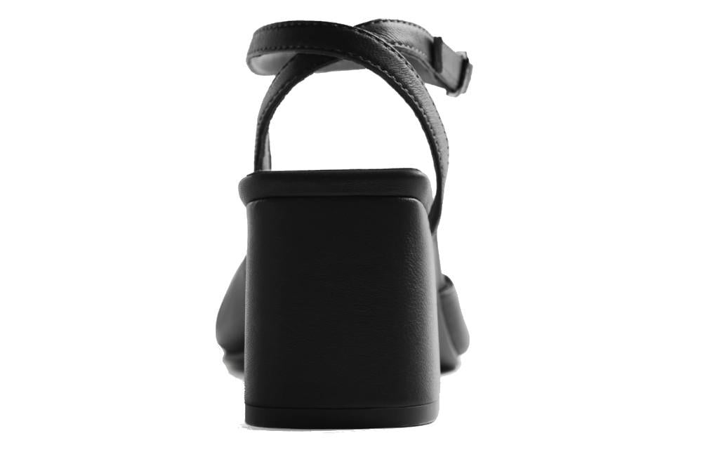 Sandalias de tacón de piel Gioseppo Kabarnet 79253 negro con detalle joya – elegantes y cómodas