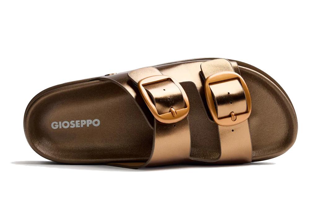 Sandalias Bio Gioseppo 78797 Svedala bronce con Acabado Metalizado y Plataforma para Mujer