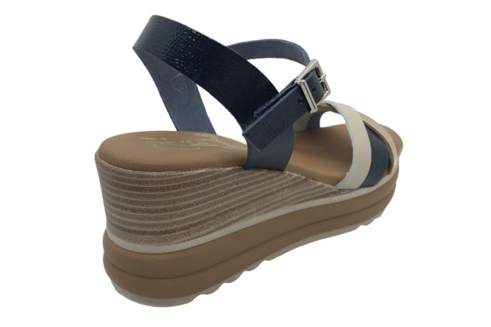 Sandalias de Cuña Mujer Oh! My Sandals 6004 Marino – Piel Charol, Plataforma Cómoda y Diseño Elegante