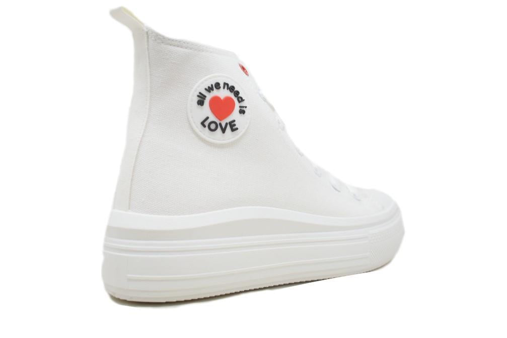 Zapatillas de lona W0308 en blanco para mujer