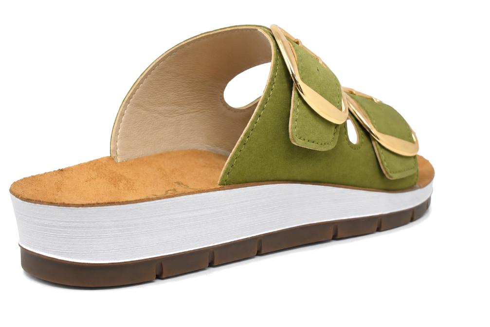 Sandalia estilo bio tipo chancla Inblu CP000061 verde para mujer con planta de piel
