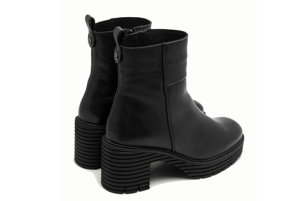 Botines de piel Porronet Sofía 4870 negros con tacón y plataforma