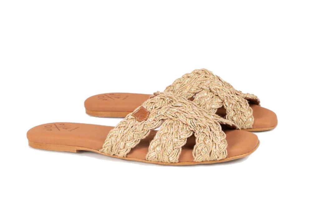 Sandalias planas Popa Durban para mujer en oro