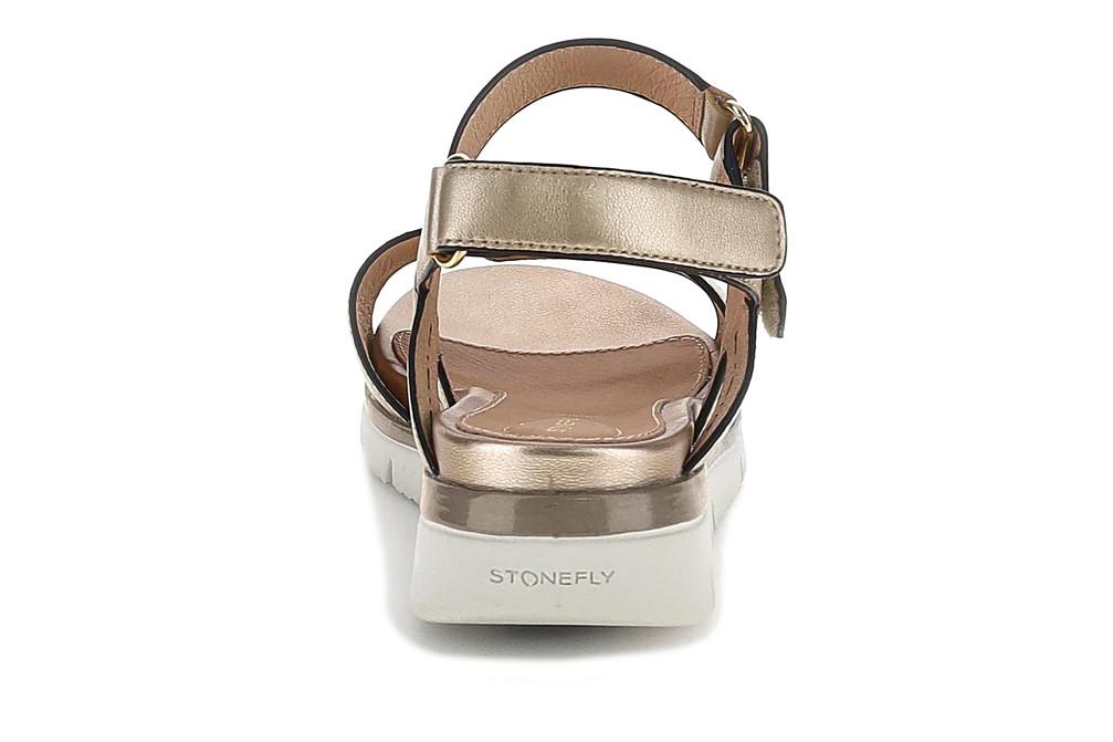 Sandalias planas Stonefly 223658 Elody 24 Oro Mujer | Piel Laminada