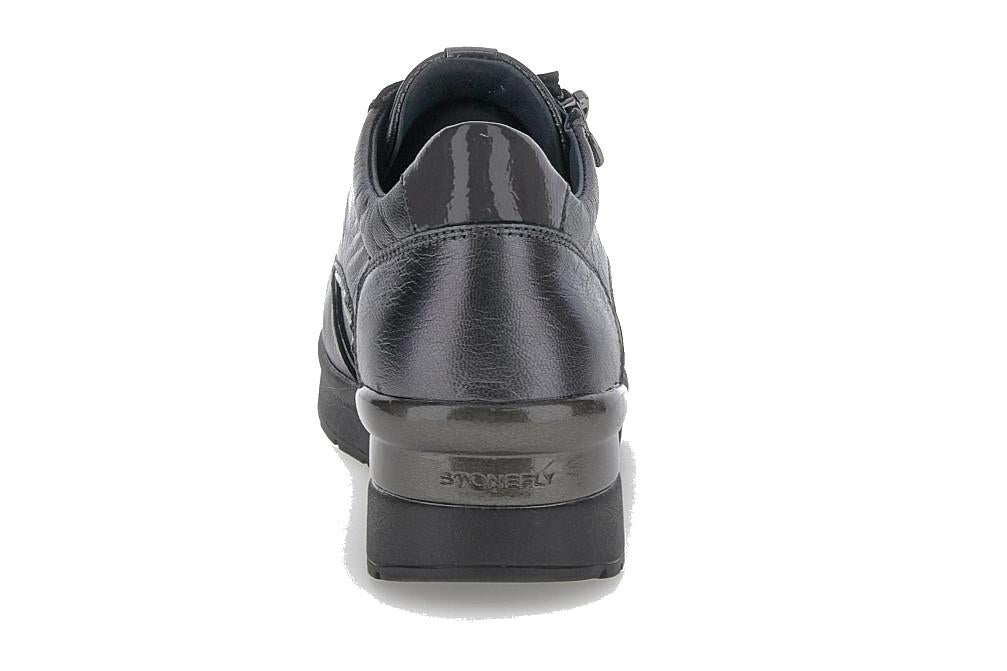 Zapatillas mujer Stonefly Cream 58 gris oscuro de piel con cremallera 221733