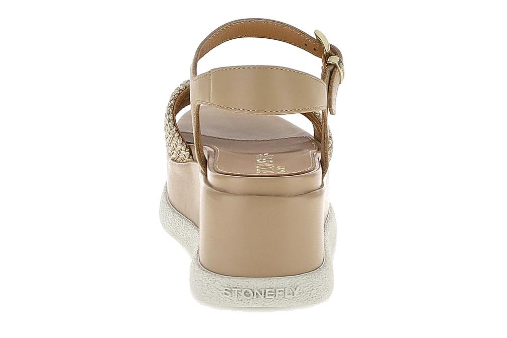 Sandalias con cuña media Stonefly ARIANNA 223737 en marrón claro de piel y rafia