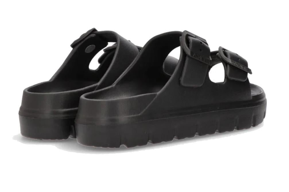 Sandalias Bio de Goma ETIKA SKIROS 10075 Negras para Mujer con Doble Piso - Chanclas de piscina