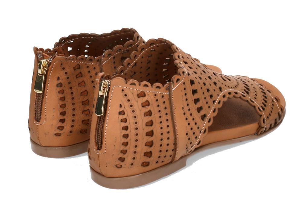 Sandalias planas abotinadas Top 3 Shoes SR25458 en cuero
