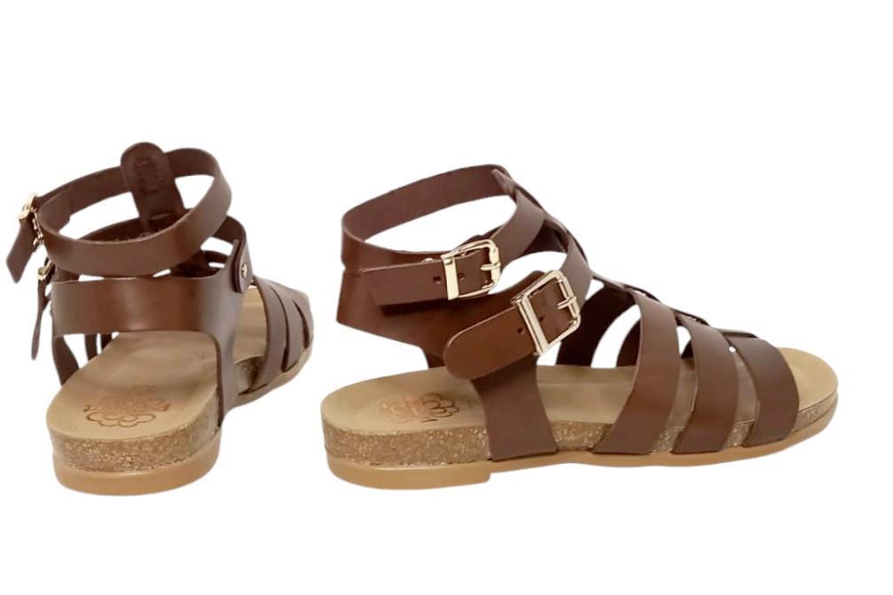 Sandalias bio planas Romana Porronet Silvia 315 en moka