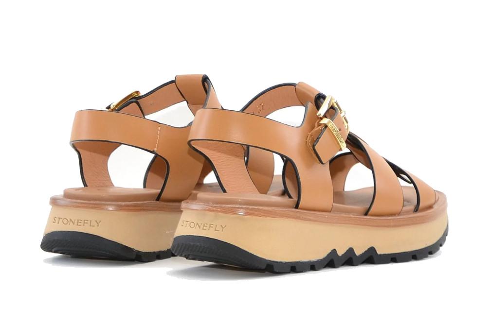 Sandalia de Plataforma Stonefly 223847 049 Dark Tan Camel para Mujer | Comodidad, Estilo y Altura