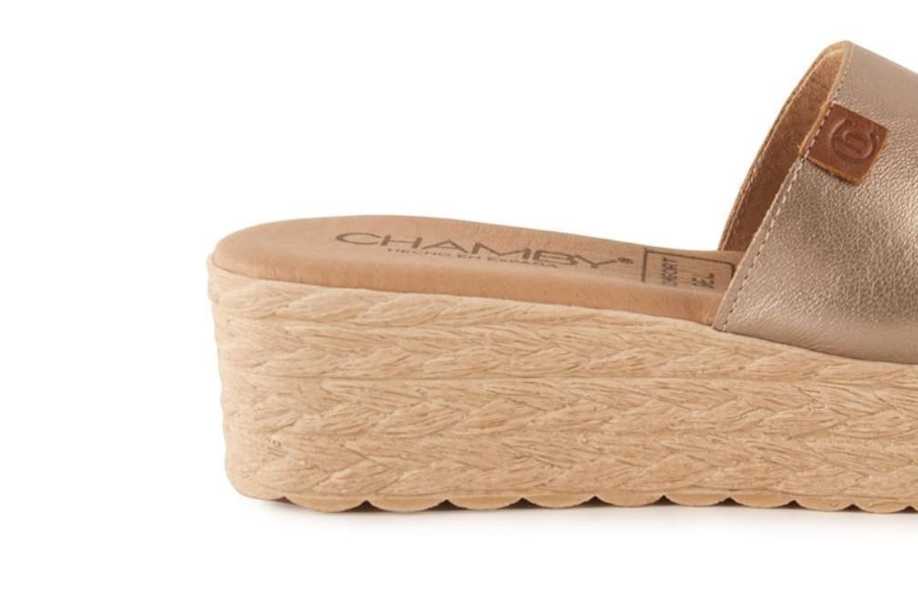 Sandalias con plataforma Chamby 322 en platino para mujer