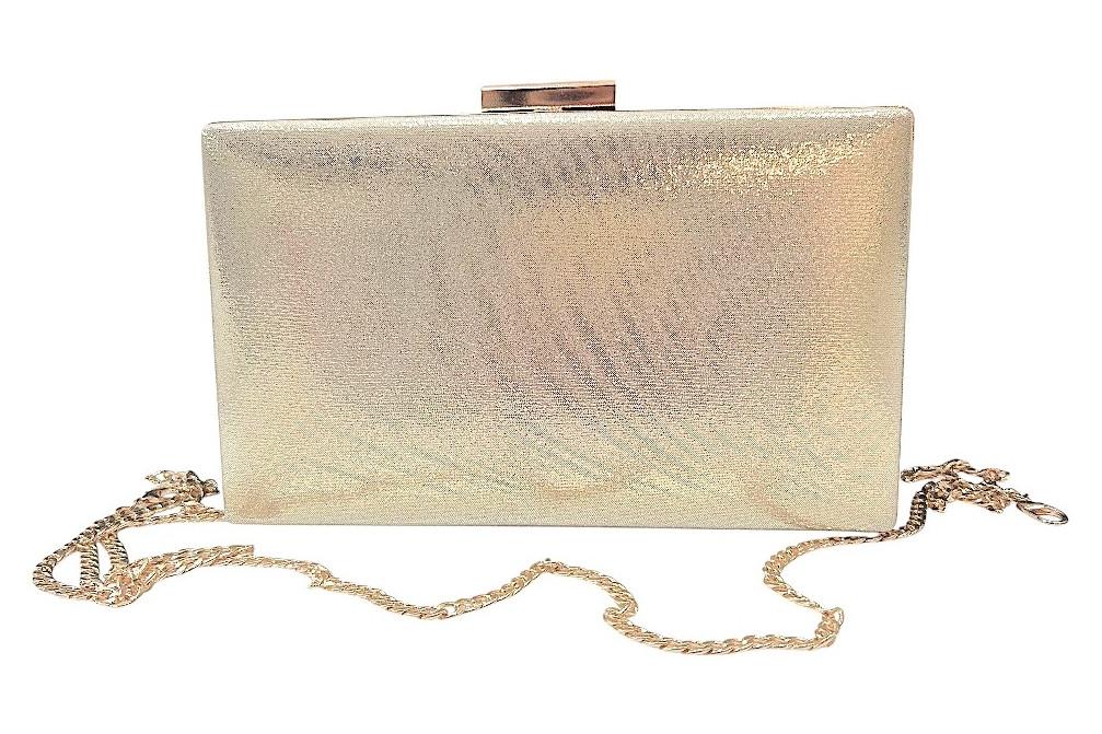 Cartera de Fiesta Oro Menbur AMB51 con Cadena Extraíble