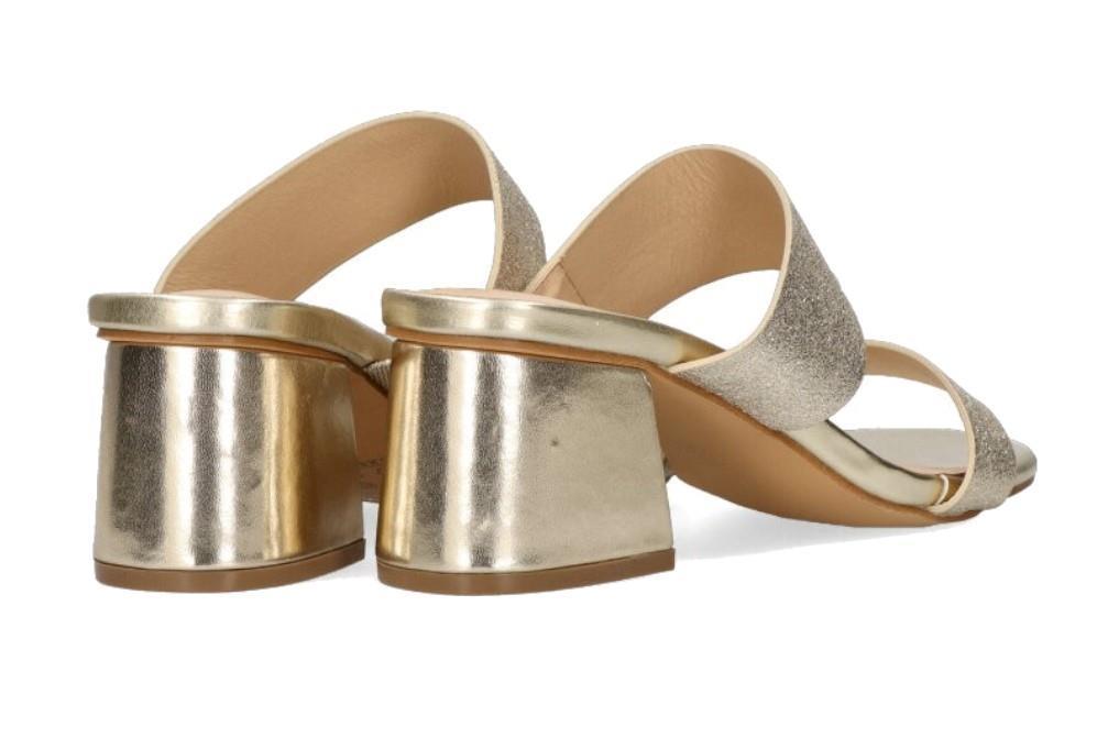 Sandalia de tacón Etika 90002 en oro para mujer