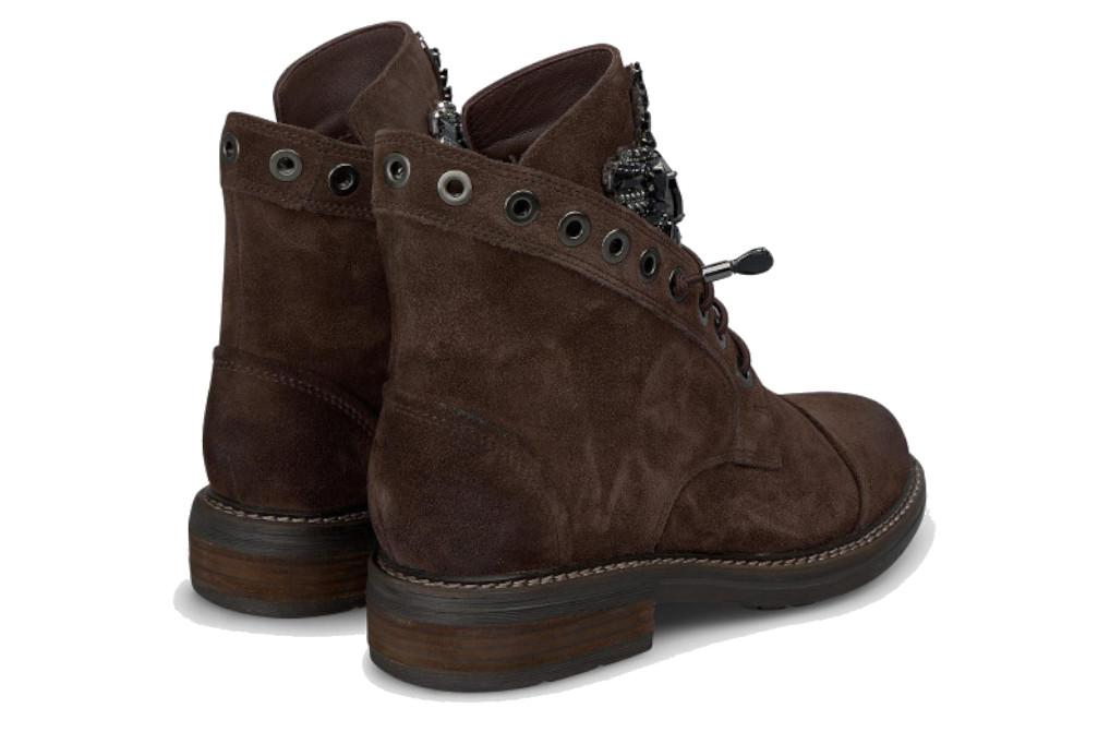 Botines militares Alma en Pena I260860C de ante marrón con tachas