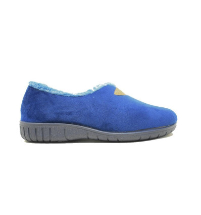 Zapatilla de casa para mujer Calusa cerrada en color azul