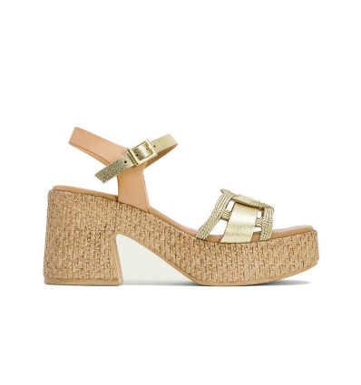 Sandalias con cuña Porronet Jana 3061 en oro