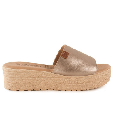 Sandalias con plataforma Chamby 322 en platino para mujer