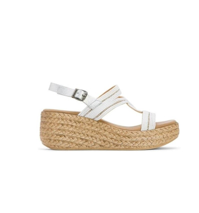 Sandalias con cuña Porronet Gala 3036 en blanco