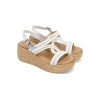 Sandalias con cuña Porronet Gala 3036 en blanco