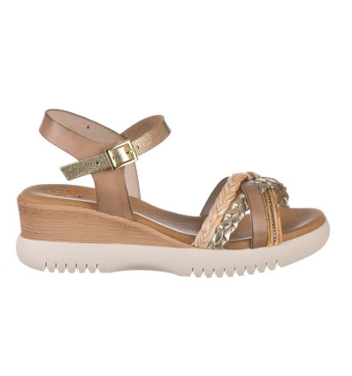 Sandalias con cuña Porronet Elena 3027 en taupe