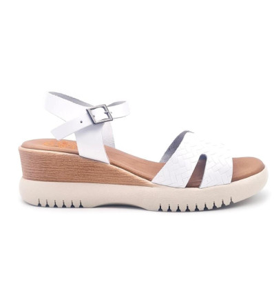 Sandalias con cuña Porronet Edith 3026 en blanco