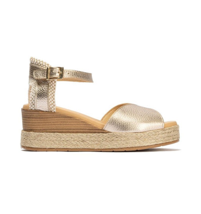 Sandalias con plataforma Pitillos 5521 en oro de mujer