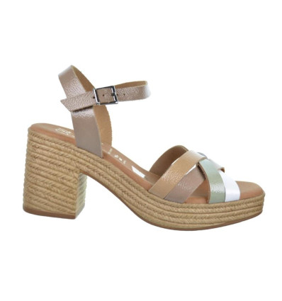 Sandalias de tacón Oh!My Sandals 5469 en taupe para mujer