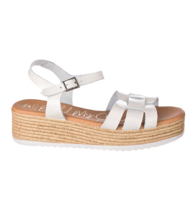 Sandalias con plataforma Oh! my Sandals 5439 en blanco para mujer