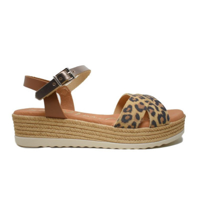 Sandalias con cuña Oh! my sandals 5431 en leopardo para mujer